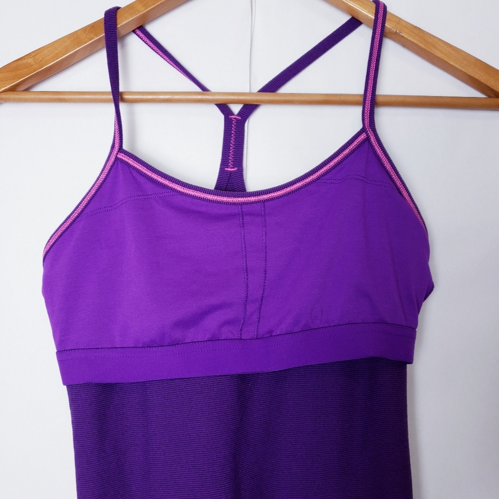 Lululemon Power Y Wee Stripe Violet Black Tank - Picture 6 of 8